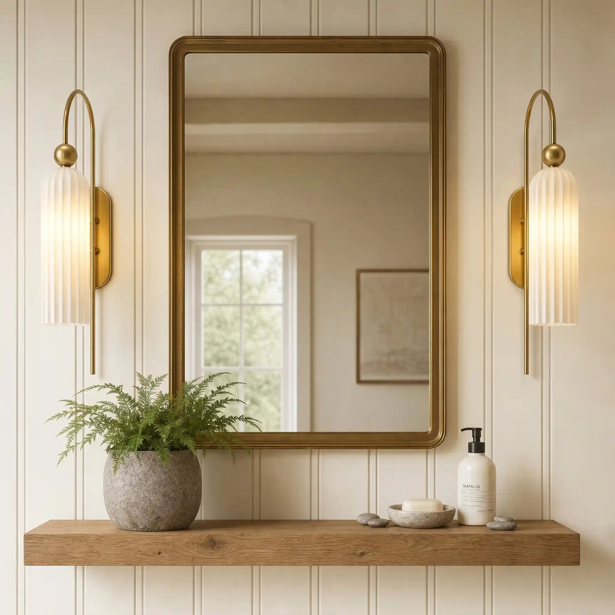Arched Wall Sconce with Cylinder Shade — product view 4