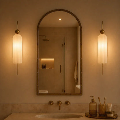 Arched Wall Sconce with Cylinder Shade — product view 5