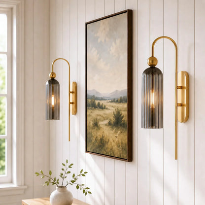 Arched Wall Sconce with Cylinder Shade — product view 7