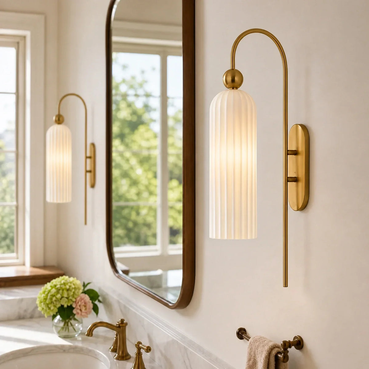 Arched Wall Sconce with Cylinder Shade — product view 8