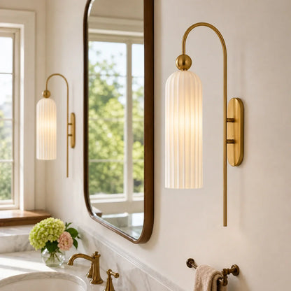 Arched Wall Sconce with Cylinder Shade — product view 8