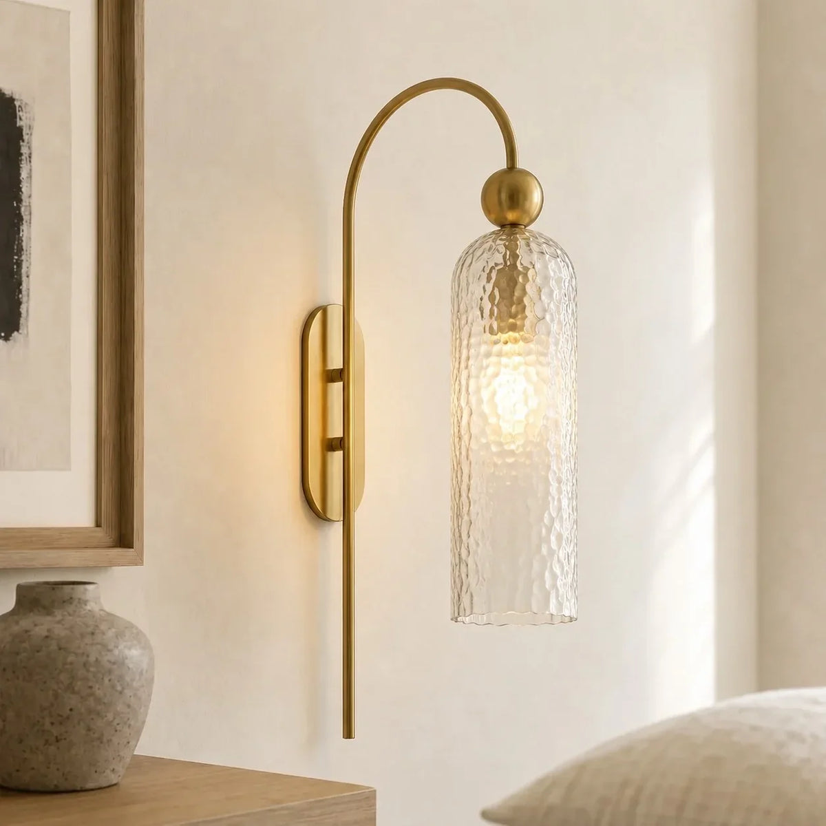 Arched Wall Sconce with Cylinder Shade — product view 9
