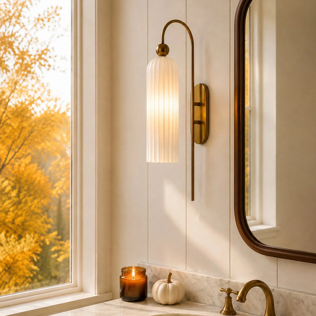 Arched Wall Sconce with Cylinder Shade — product view 16