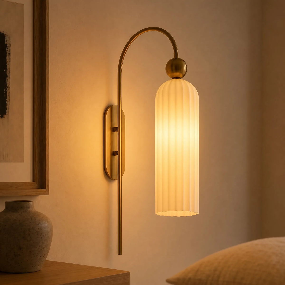 Arched Wall Sconce with Cylinder Shade — product view 18