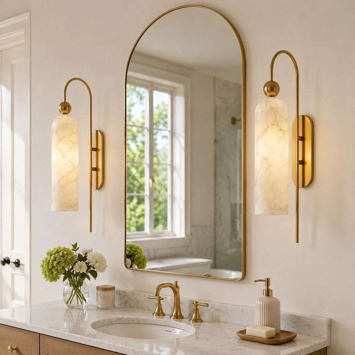 Arched Wall Sconce with Cylinder Shade — product view 19