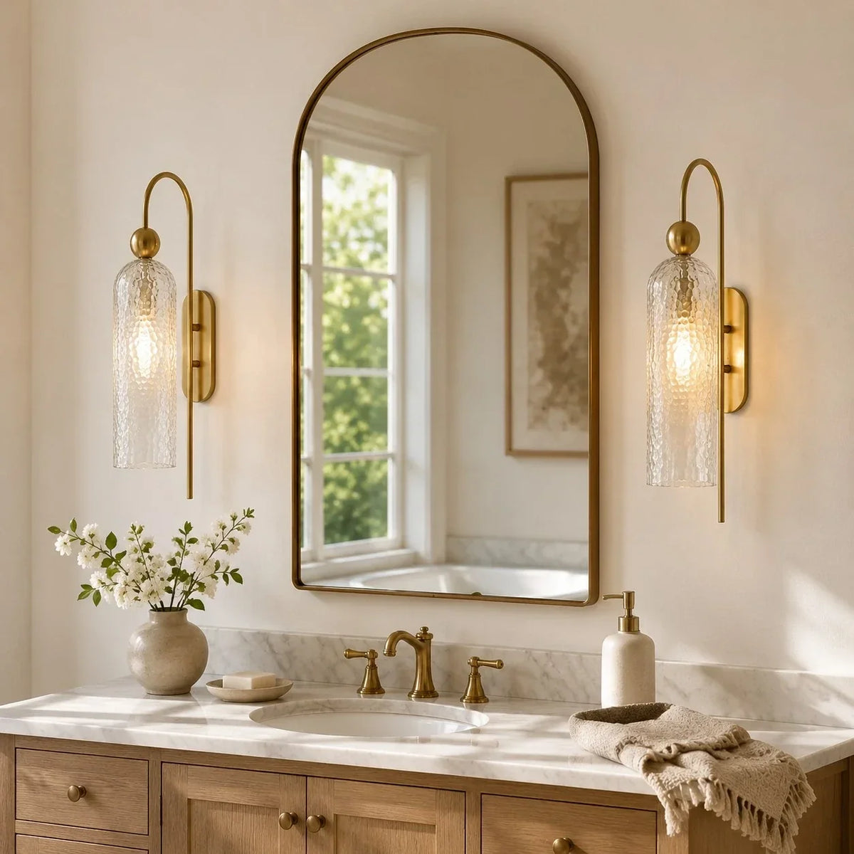 Arched Wall Sconce with Cylinder Shade — product view 20