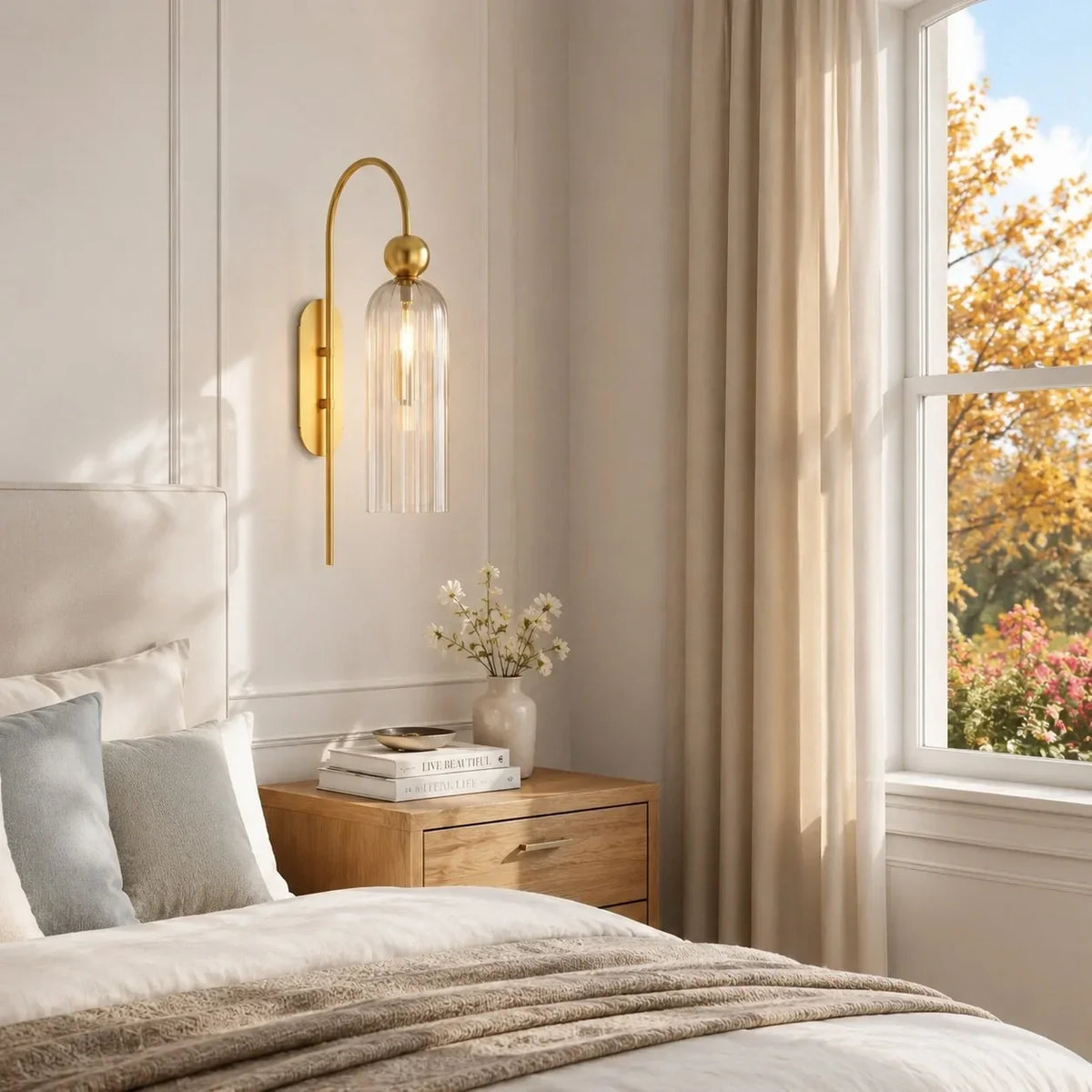 Arched Wall Sconce with Cylinder Shade — product view 22