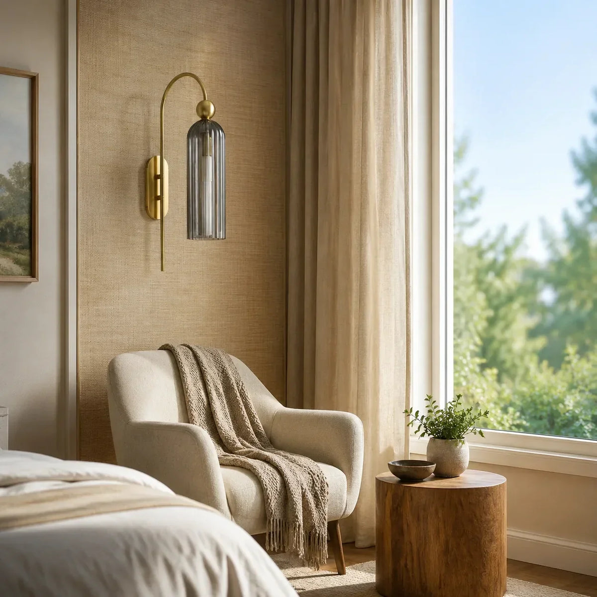 Arched Wall Sconce with Cylinder Shade — product view 25