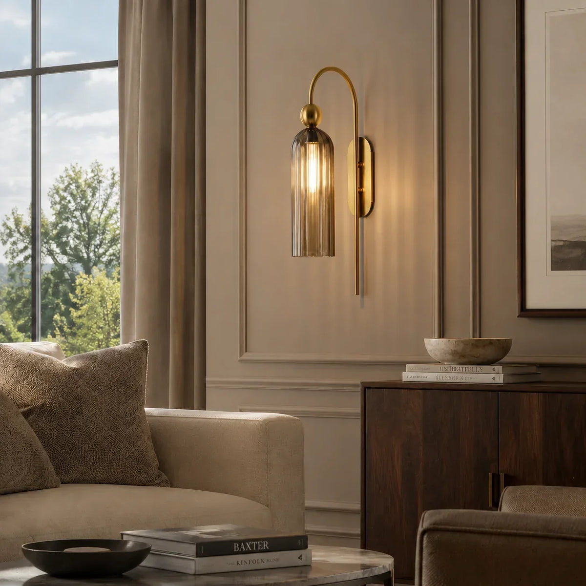Arched Wall Sconce with Cylinder Shade — product view 26