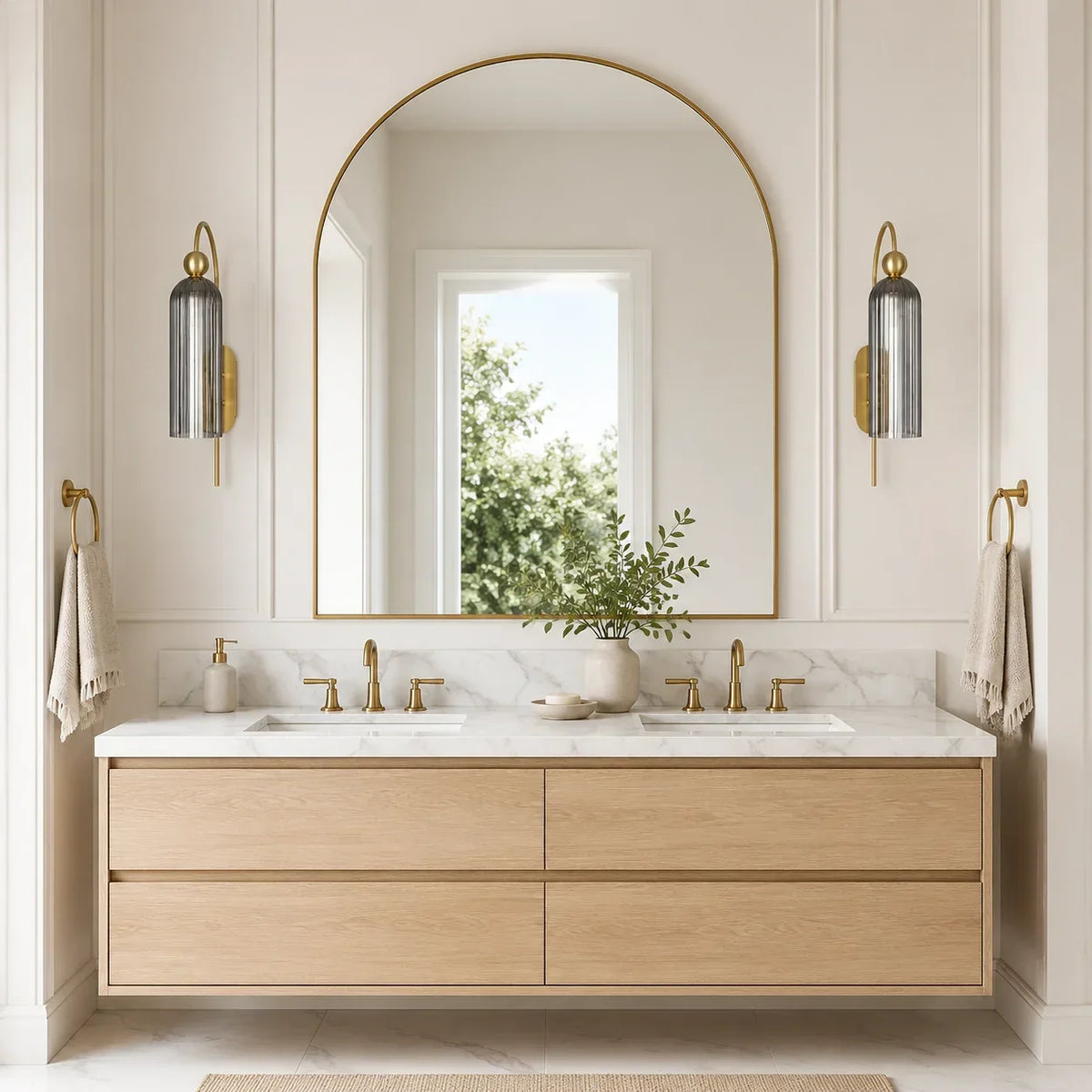 Arched Wall Sconce with Cylinder Shade — product view 28
