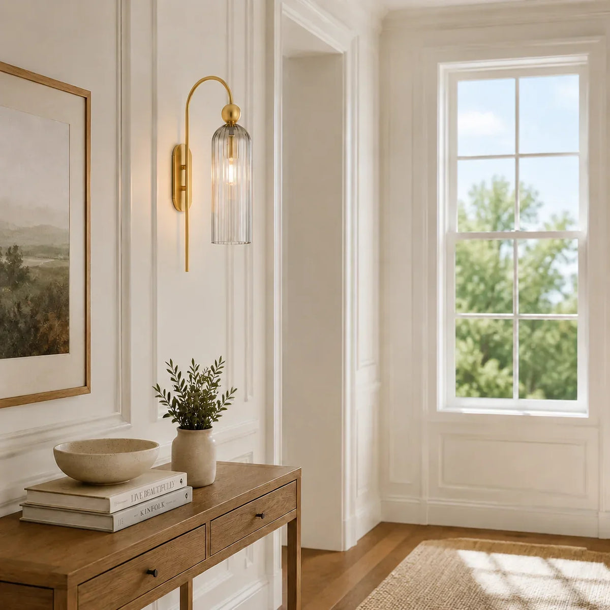 Arched Wall Sconce with Cylinder Shade — product view 29