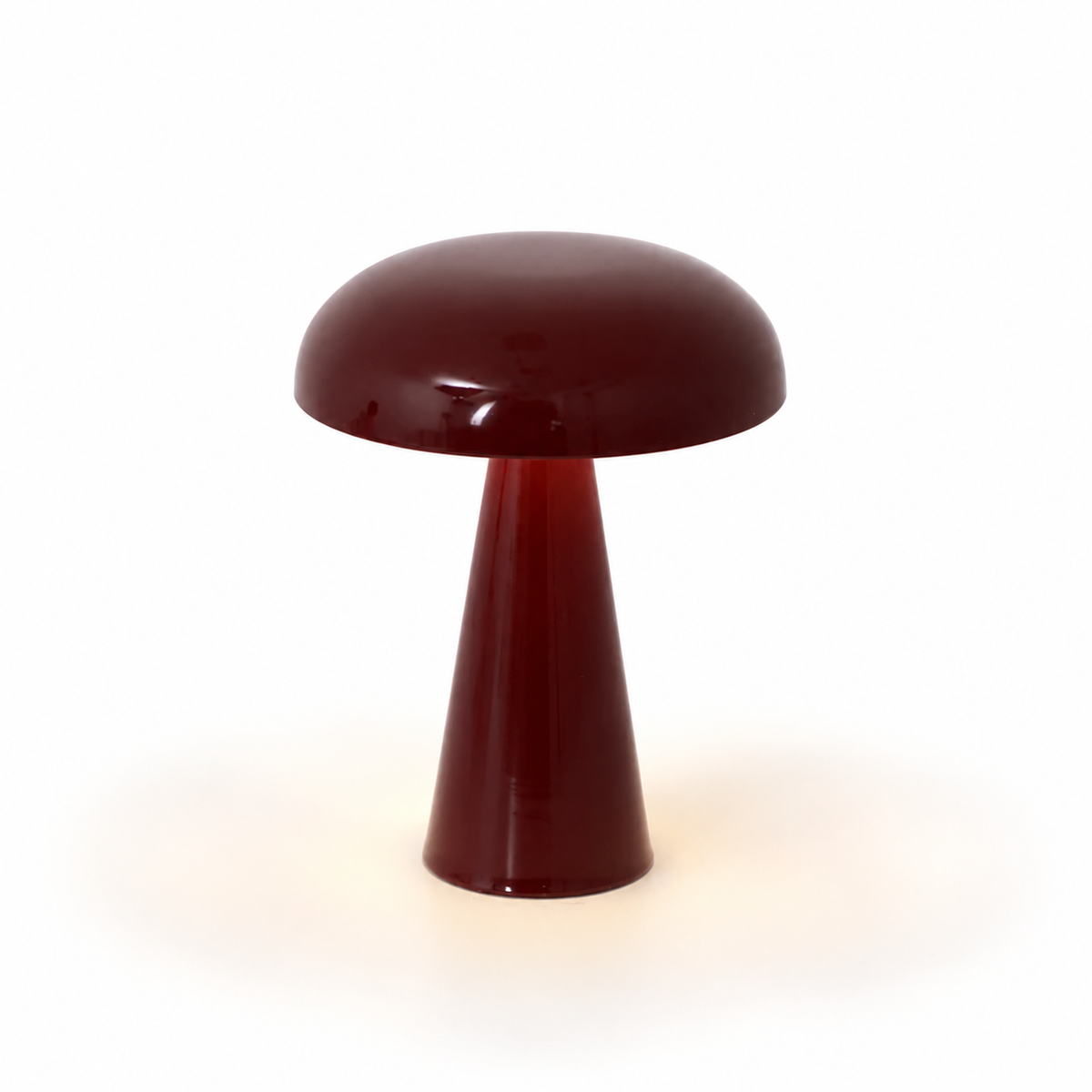 Battery table lamp with a red finish