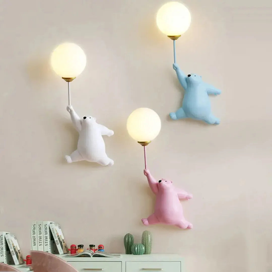 Bear Wall Light with Balloon Globe Shade — product view 1