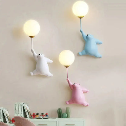 Bear Wall Light with Balloon Globe Shade — product view 1