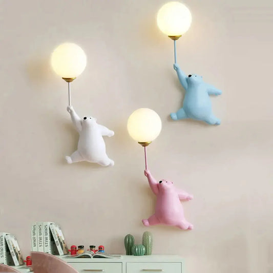 Bear Wall Light with Balloon Globe Shade — product view 1