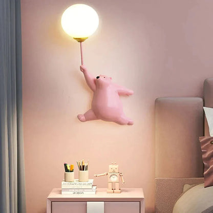Bear Wall Light with Balloon Globe Shade — product view 2