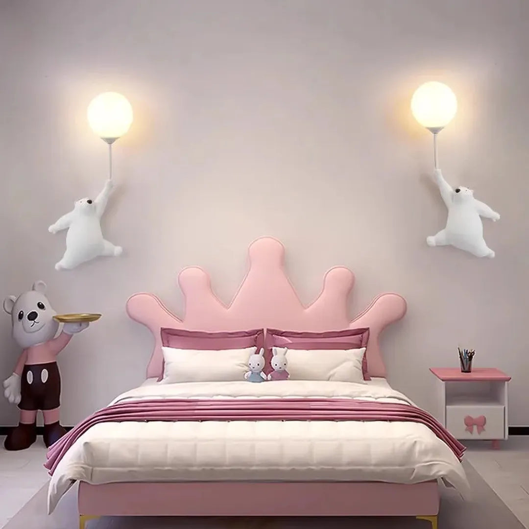 Bear Wall Light with Balloon Globe Shade — product view 3