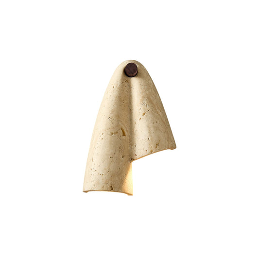 Beige Travertine Wall Light with Folded Twin Shades — product view 1