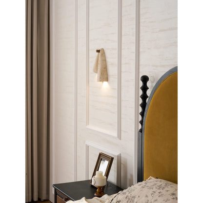 Beige Travertine Wall Light with Folded Twin Shades — product view 17