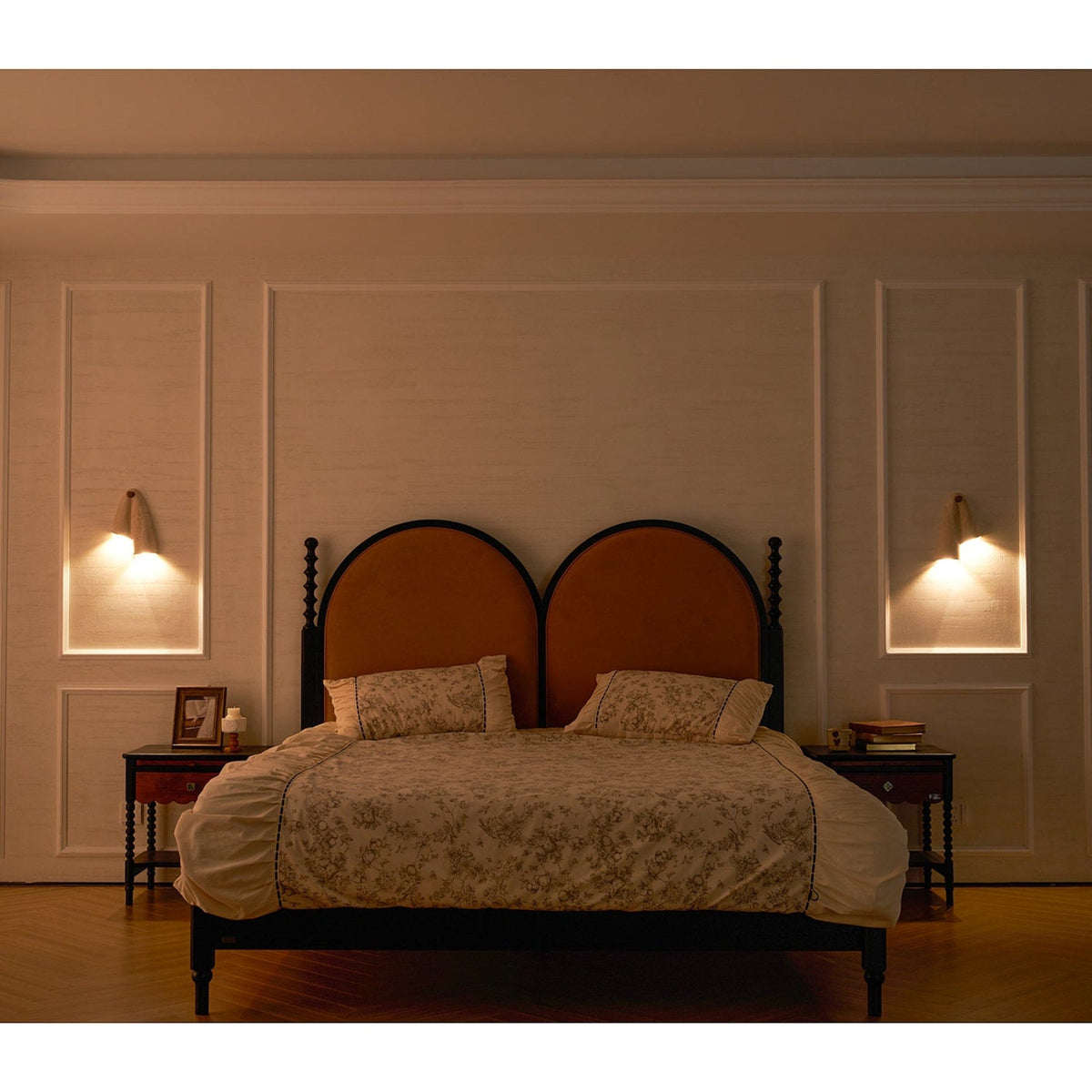 Beige Travertine Wall Light with Folded Twin Shades — product view 20