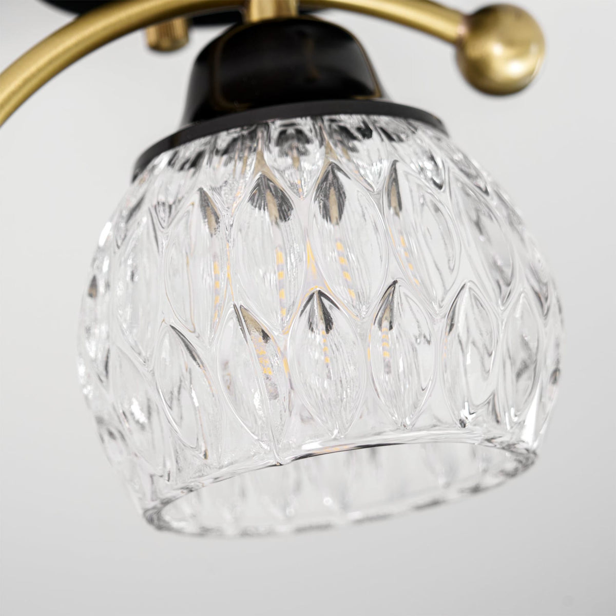 Bird and Textured Glass Semi-Flush Ceiling Light