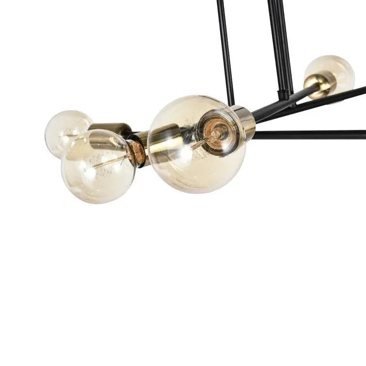 Black 6-Light Semi-Flush Ceiling Light