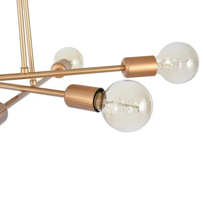 Black 6-Light Semi-Flush Ceiling Light