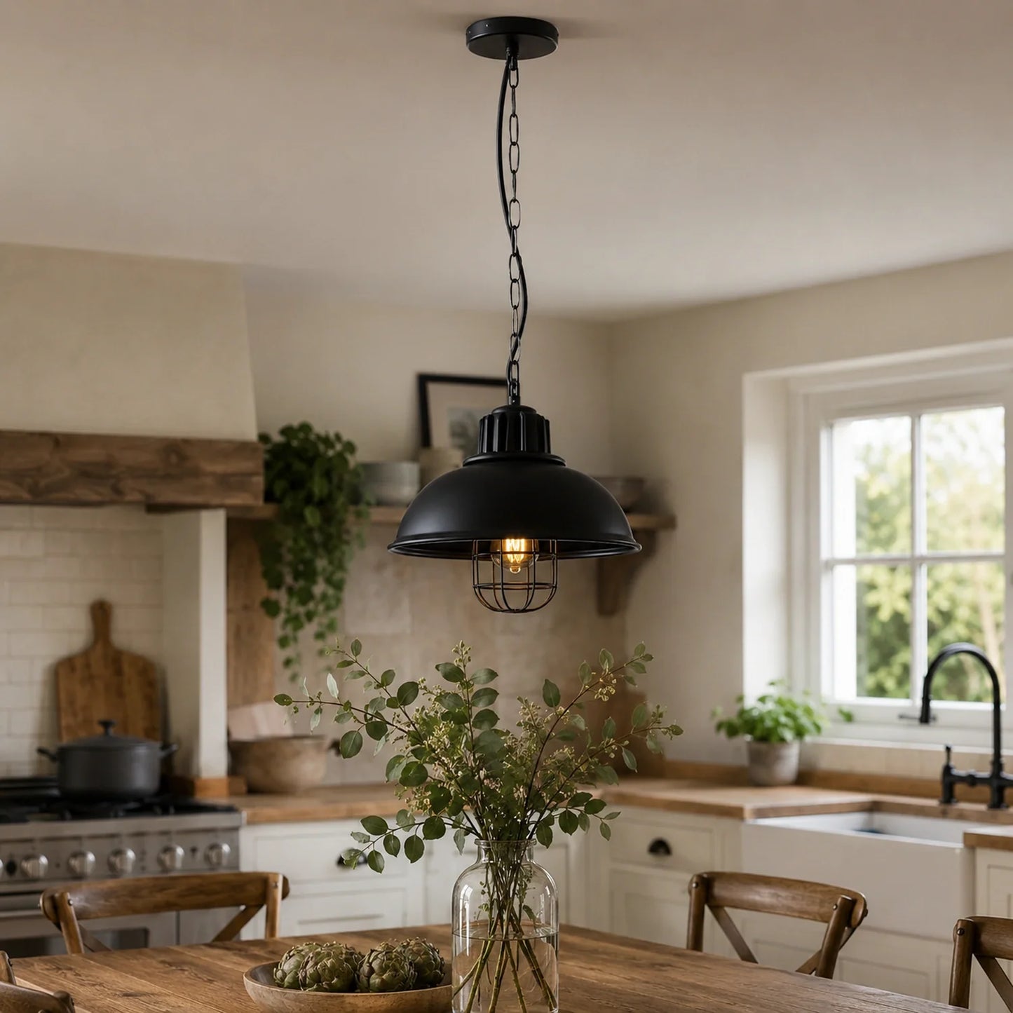 Vintage Industrial Dome Pendant Light