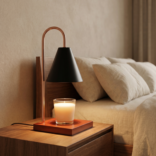 Black curved arm wax melt warmer lamp