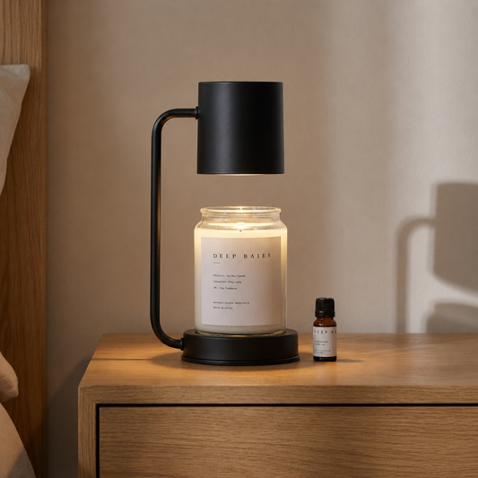 Black dimmable candle warmer lamp