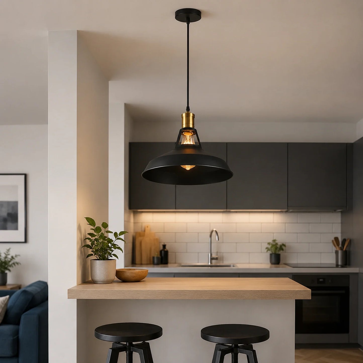 Vintage Industrial Dome Pendant Light