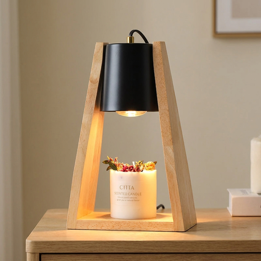 Black Japanese-style candle warmer lamp with dimmer switch