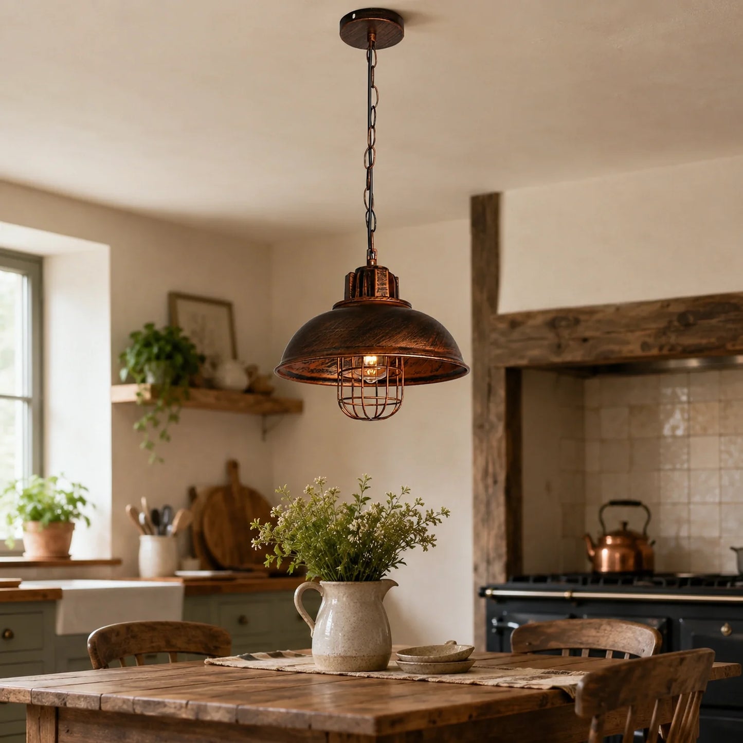 Vintage Industrial Dome Pendant Light
