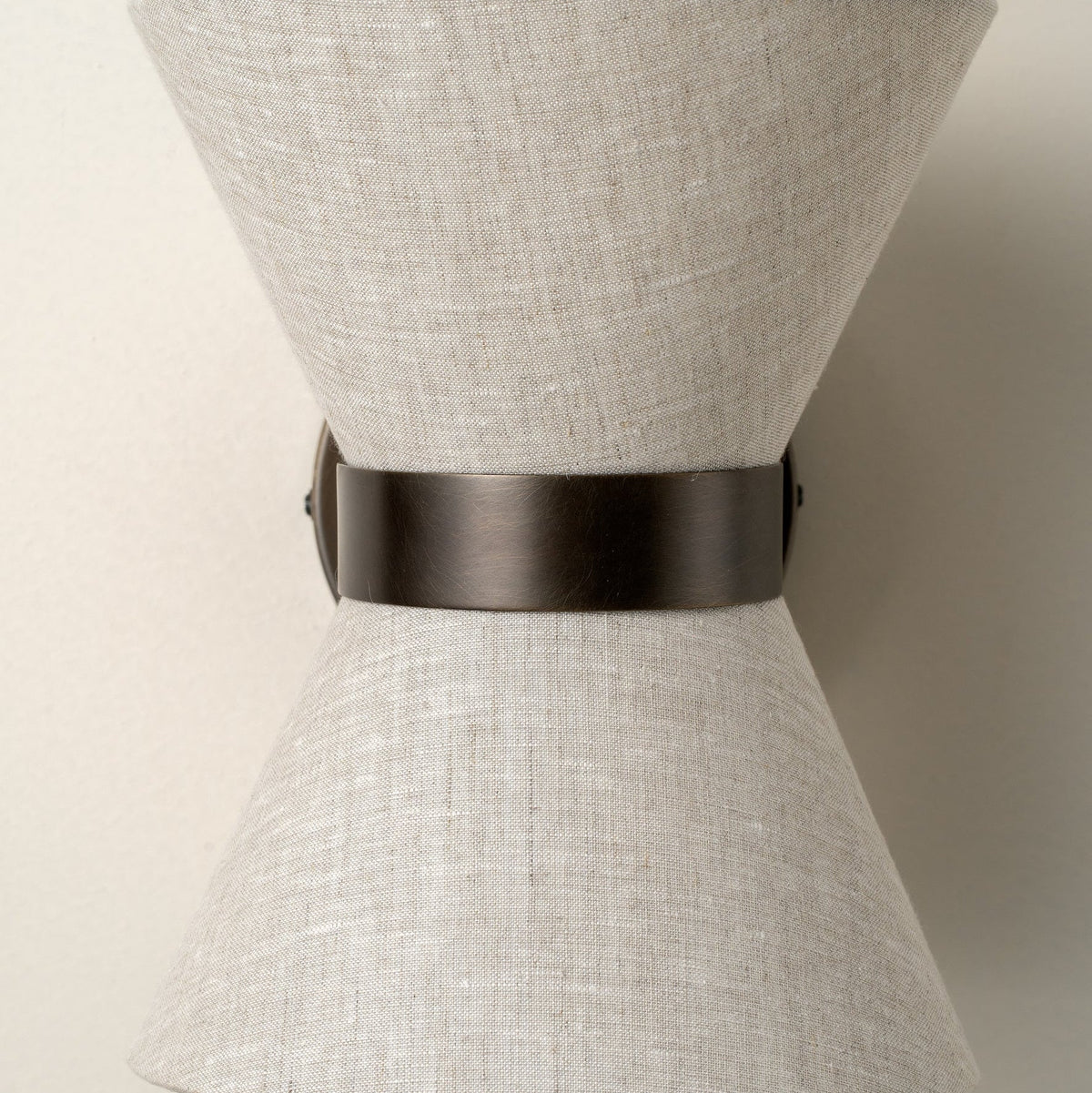 Linen shade and bronze centre band detail