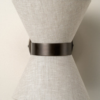 Linen shade and bronze centre band detail
