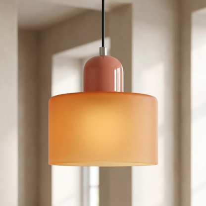 Calla ceramic pendant light in Orange and Pink