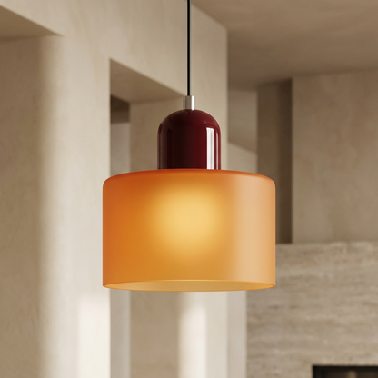 Calla ceramic pendant light in Orange and Red