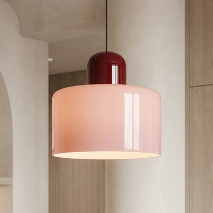 Calla ceramic pendant light in Pink and Red