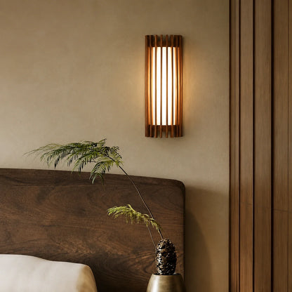 Wabi-Sabi Wood and Acrylic LED Wall Sconce