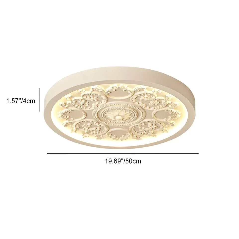 50 cm carved rosette ceiling light dimension diagram