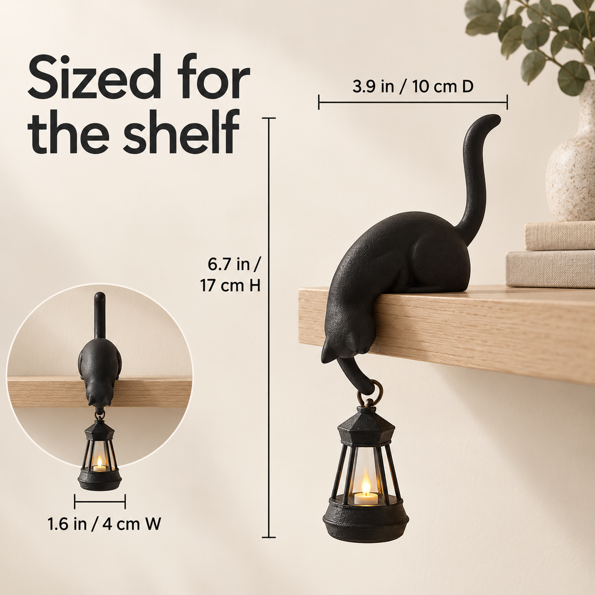 Cat shelf lamp dimensions in centimetres