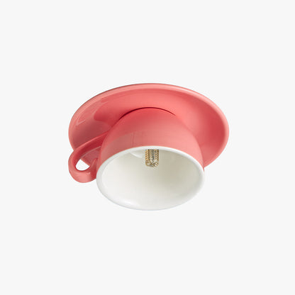 Ceramic Cup and Saucer Semi-Flush Ceiling Light