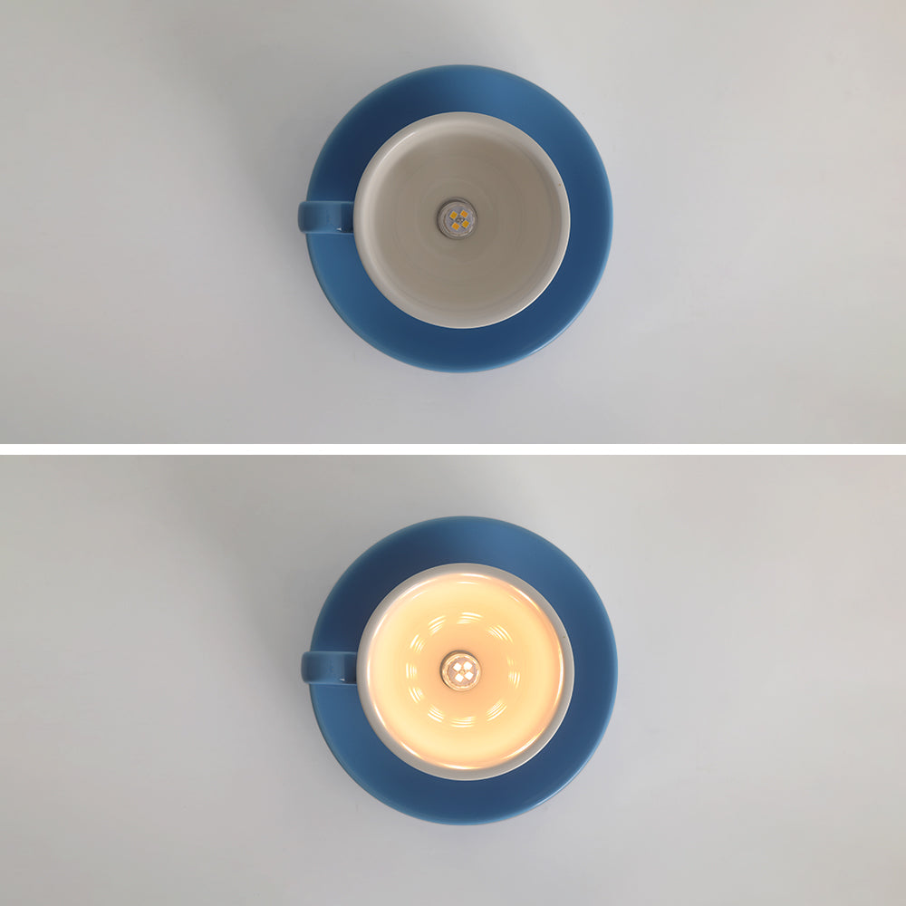 Ceramic Cup and Saucer Semi-Flush Ceiling Light