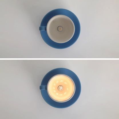 Ceramic Cup and Saucer Semi-Flush Ceiling Light