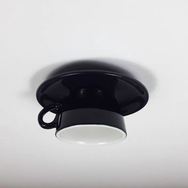 Ceramic Cup and Saucer Semi-Flush Ceiling Light