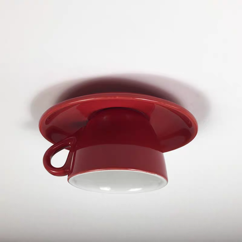 Ceramic Cup and Saucer Semi-Flush Ceiling Light
