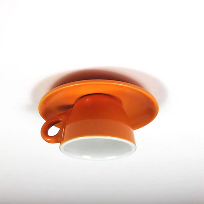 Ceramic Cup and Saucer Semi-Flush Ceiling Light