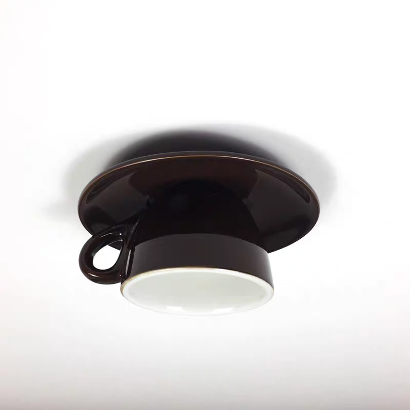 Ceramic Cup and Saucer Semi-Flush Ceiling Light