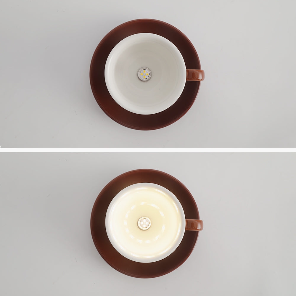 Ceramic Cup and Saucer Semi-Flush Ceiling Light