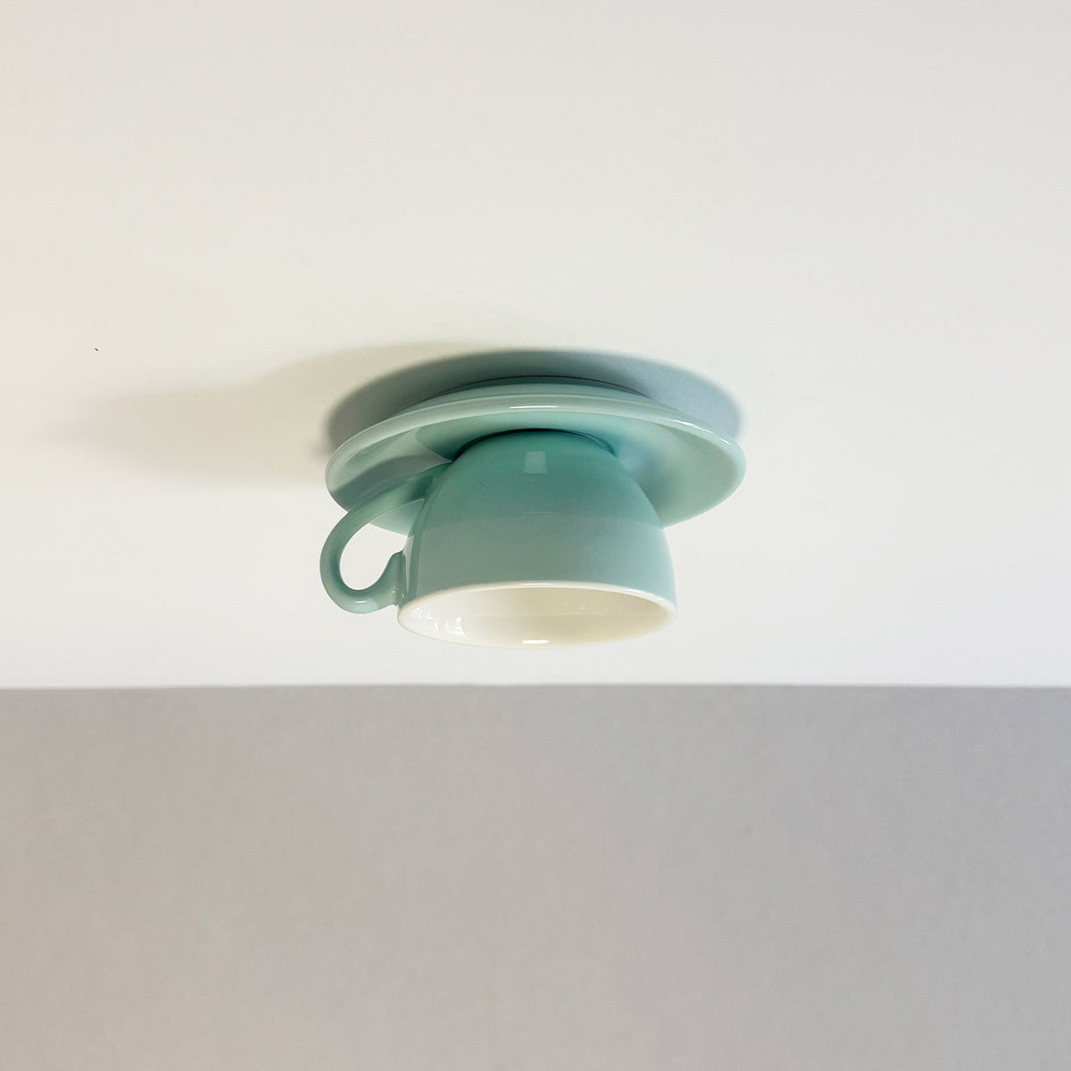 Ceramic Cup and Saucer Semi-Flush Ceiling Light